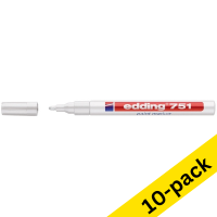 Paint marker 1 - 2mm round | Edding 751 | white | 10-pack