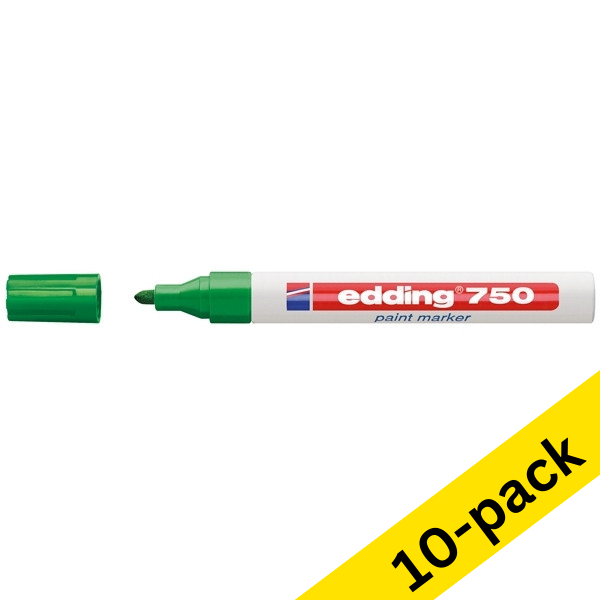 Paint marker 2 - 4mm round | Edding 750 | green | 10-pack 239446 - 1