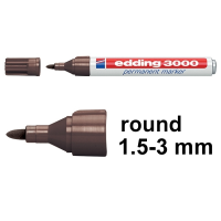 Permanent marker 1.5 - 3mm | Edding 3000 | dark brown 200796