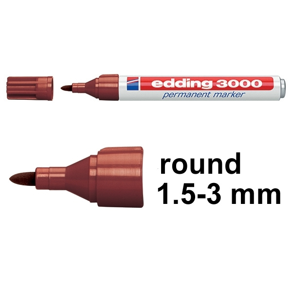 Permanent marker 1.5mm | Edding 3000 | brown 200785 - 1