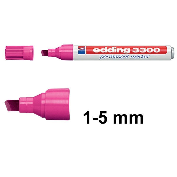 Permanent marker 1 - 5mm chisel | Edding 3300 | pink 200822 - 1