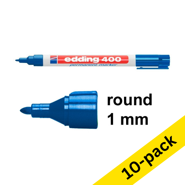 Permanent marker 1mm | Edding 400 | blue | 10-pack 239441 - 1