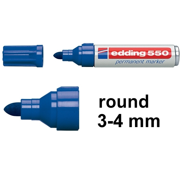 Permanent marker 3 - 4mm | Edding 550 | blue 200833 - 1