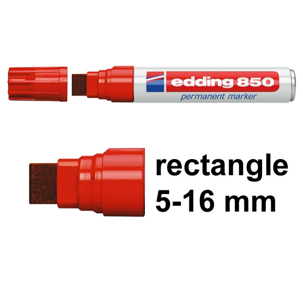 Permanent marker 5 - 16mm chisel | Edding 850 | red 200546 - 1