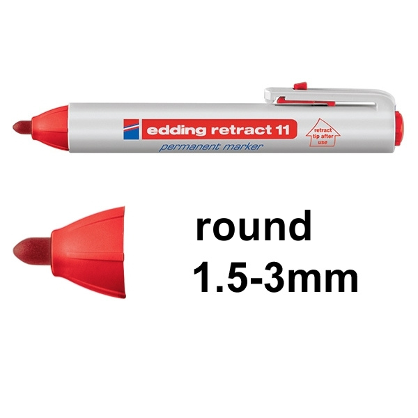 Edding Retract 11 red permanent marker 4-11002 200836 - 1