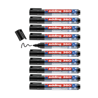 Whiteboard marker 1.5 - 3.0mm round tip | black | Edding 360 | 10-pack 240544
