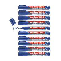 Whiteboard marker 1.5 - 3.0mm round tip | blue | Edding 360 | 10-pack