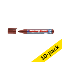 Whiteboard marker 1.5 - 3.0mm round tip | brown | Edding 360 | 10-pack