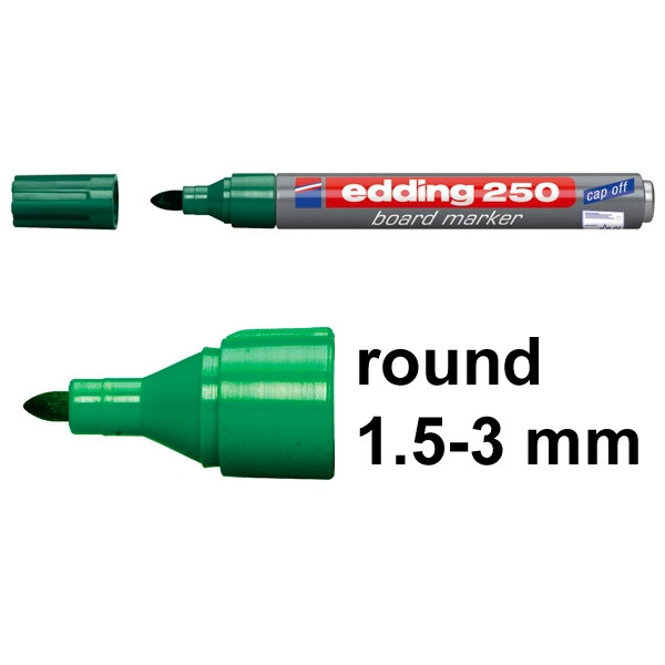 Whiteboard marker 1.5 - 3.0mm round tip | green | Edding 250 200538 - 1