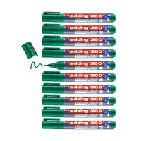 Whiteboard marker 1.5 - 3.0mm round tip | green | Edding 360 | 10-pack