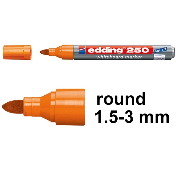 Whiteboard marker 1.5 - 3.0mm round tip | orange | Edding 250 200840 - 1