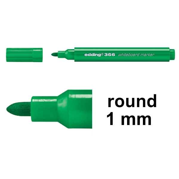 Whiteboard marker mini 1mm round | green | Edding 366 200882 - 1
