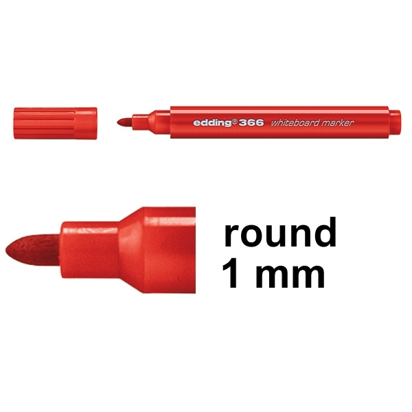 Whiteboard marker mini 1mm round | red | Edding 366 200880 - 1