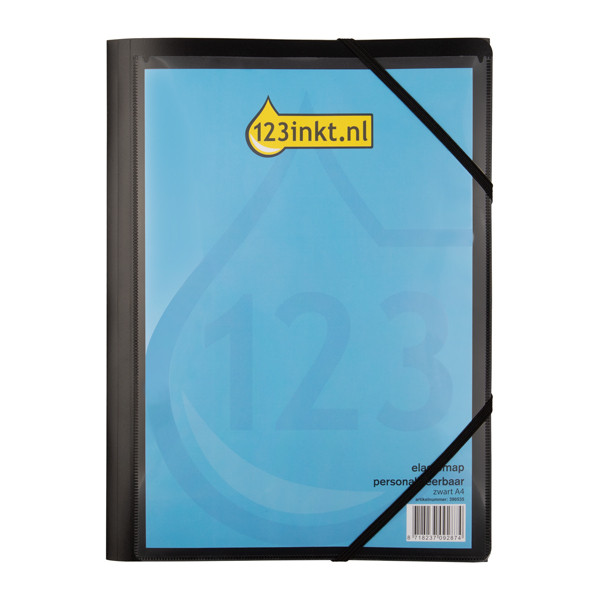 Elasticated folder (200 sheets) | 123ink black 390535 - 1