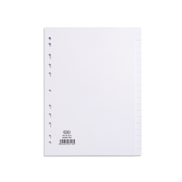 | Cardboard tabs (20 white tabs) | A4, 11-hole | Elba IE000820 - 1