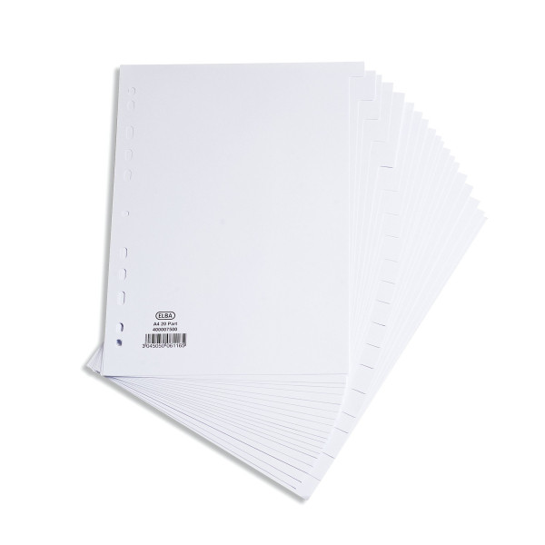 | Cardboard tabs (20 white tabs) | A4, 11-hole | Elba IE000820 - 2