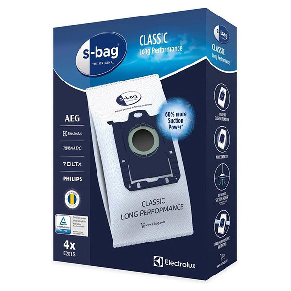 Electrolux E201/ GR201S/ Classic Long S-Bag microfibre hoover bags | PH86 & PH96 | 4 bags SAE01016 - 1