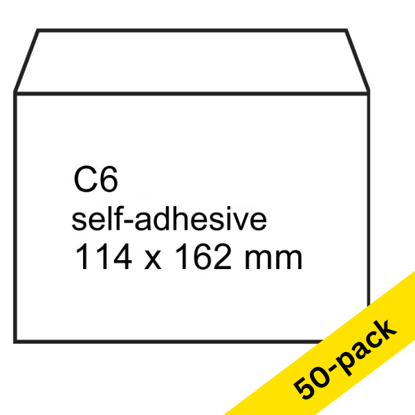 Envelope 114 x 162mm (C6) | PEEL & SEAL | 123ink | 50-pack 300902 - 1