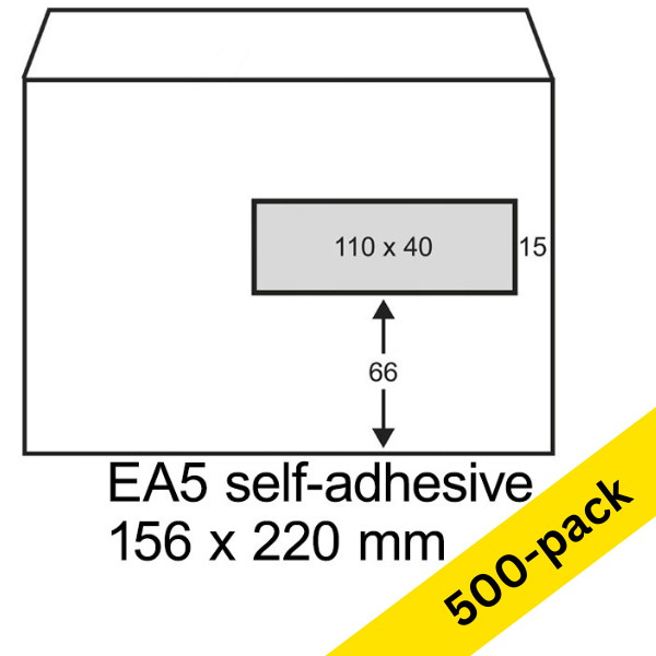 Envelope 156 x 220mm (C5 | EA5 window @ right) | PEEL & SEAL | 123ink | 500-pack 300924 - 1