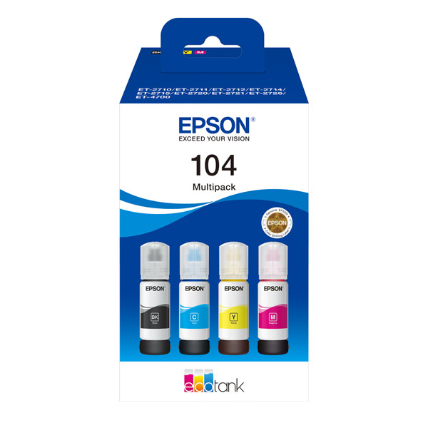 Epson 104 BK/C/M/Y ink tank 4-pack (original Epson) C13T00P640 652030 - 1