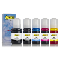 Epson 105/106 BK/PBK/C/M/Y ink tank 5-pack (123ink version) C13T00Q140C C13T00R140C C13T00R240C C13T00R340C C13T00R440C 127045