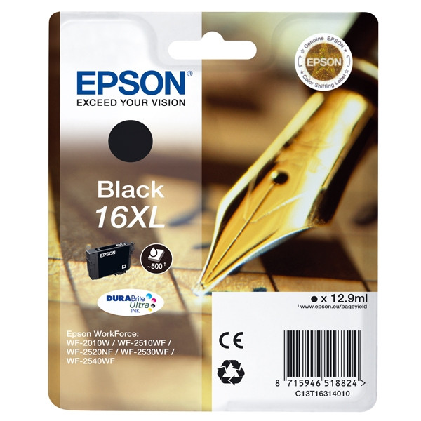Epson 16XL (T1631) high capacity black ink cartridge (original Epson) C13T16314010 C13T16314012 026530 - 1