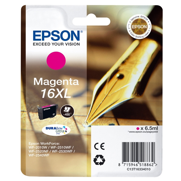 Epson 16XL (T1633) high capacity magenta ink cartridge (original Epson) C13T16334010 C13T16334012 026534 - 1