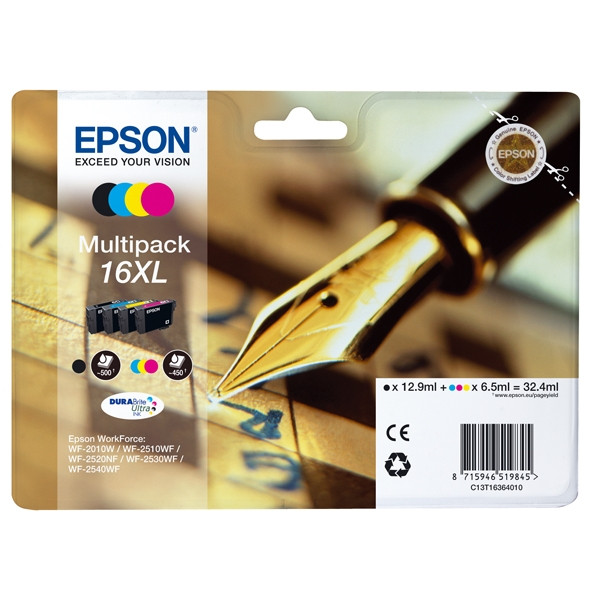 Epson 16XL (T1636) BK/C/M/Y ink cartridge 4-pack (original Epson) C13T16364010 C13T16364012 026538 - 1