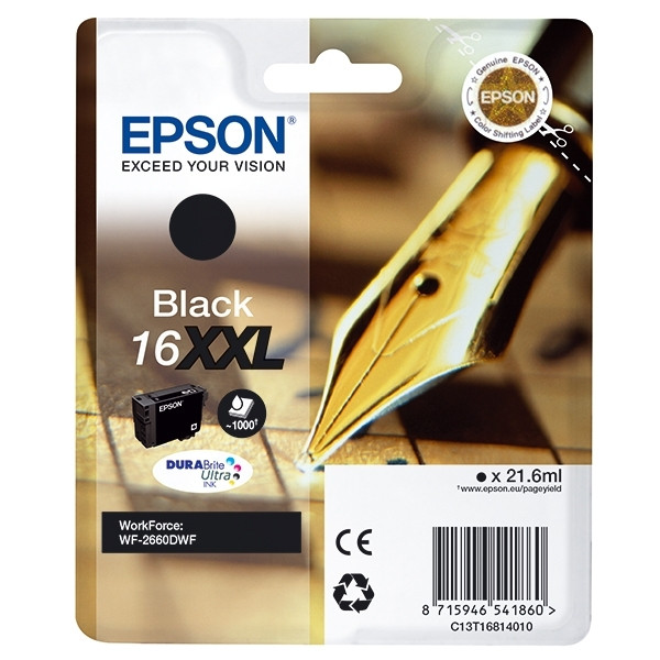 Epson 16XXL (T1681) high capacity black ink cartridge (original) C13T16814010 C13T16814012 026670 - 1