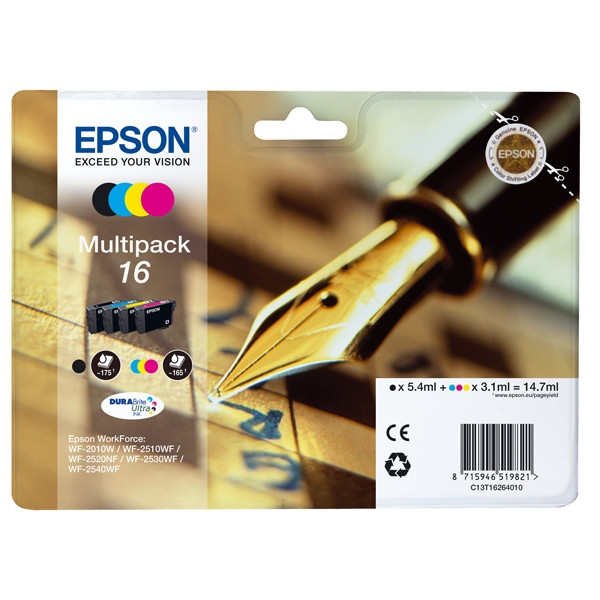 Epson 16 (T1626) BK/C/M/Y ink cartridge 4-pack (original Epson) C13T16264010 C13T16264012 026528 - 1