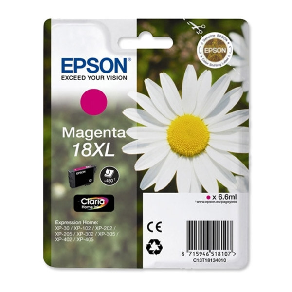 Epson 18XL (T1813) high capacity magenta ink cartridge (original Epson) C13T18134010 C13T18134012 026482 - 1