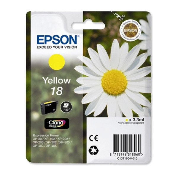 Epson 18 (T1804) yellow ink cartridge (original Epson) C13T18044010 C13T18044012 026474 - 1
