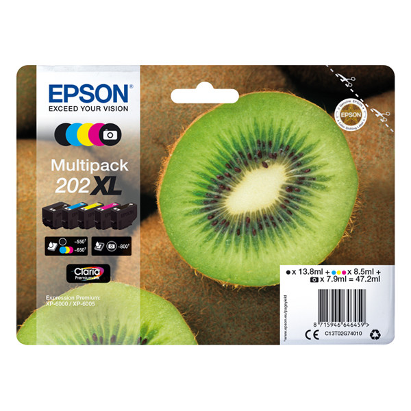 Epson 202XL BK/C/M/Y/PBK high capacity ink cartridge 5-pack (original Epson) C13T02G74010 027148 - 1