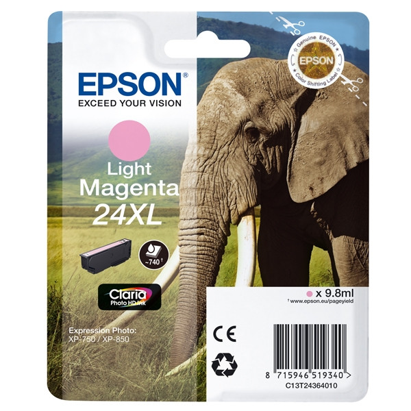 Epson 24XL (T2436) high capacity light magenta ink cartridge (original Epson) C13T24364010 C13T24364012 026600 - 1