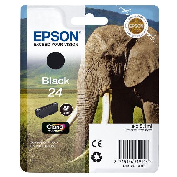 Epson 24 (T2421) black ink cartridge (original Epson) C13T24214010 C13T24214012 026576 - 1