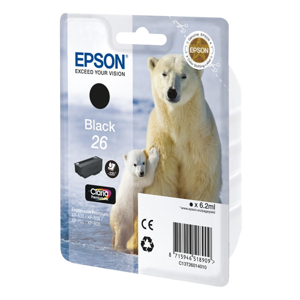 Epson 26 (T2601) black ink cartridge (original Epson) 026496 - 1