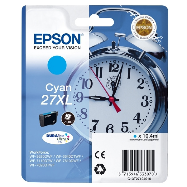 Epson 27XL (T2712) high-capacity cyan ink cartridge (original Epson) 026618 - 1