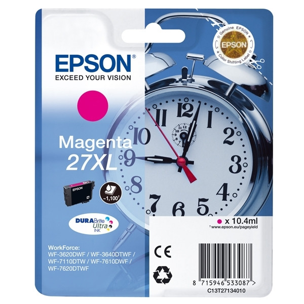 Epson 27XL (T2713) high capacity magenta ink cartridge (original Epson) C13T27134010 C13T27134012 026620 - 1