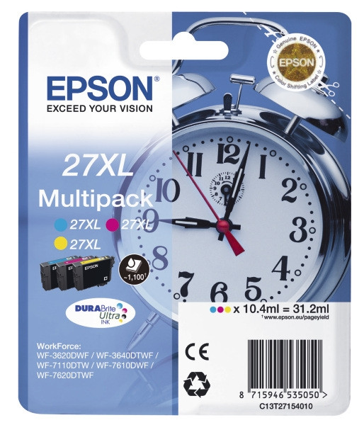 Epson 27XL (T2715) 3-pack (original Epson) C13T27154010 C13T27154012 026624 - 1