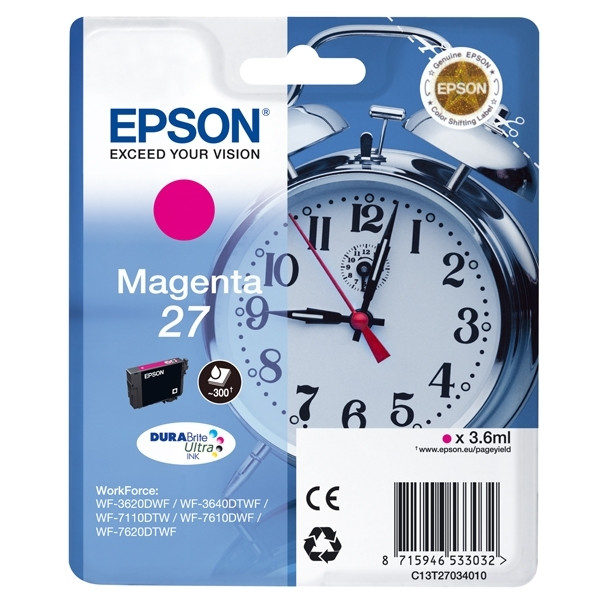 Epson 27 (T2703) magenta ink cartridge (original Epson) C13T27034010 C13T27034012 026630 - 1