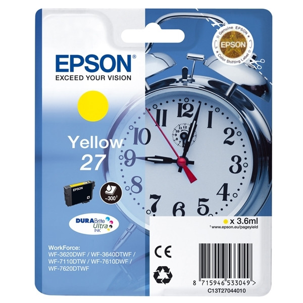 Epson 27 (T2704) yellow ink cartridge (original Epson) C13T27044010 C13T27044012 026632 - 1