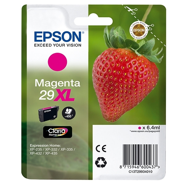 Epson 29XL (T2993) high capacity magenta ink cartridge (original Epson) C13T29934010 C13T29934012 026838 - 1