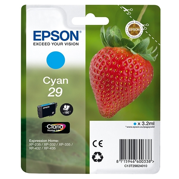 Epson 29 (T2982) cyan ink cartridge (original Epson) C13T29824010 C13T29824012 026832 - 1