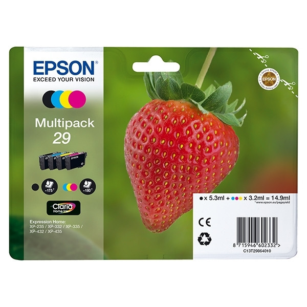 Epson 29 (T2986) BK/C/M/Y ink cartridge 4-pack (original Epson) C13T29864010 C13T29864012 026844 - 1