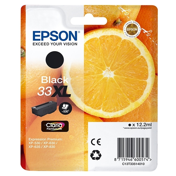 Epson 33XL (T3351) high capacity black ink cartridge (original Epson) C13T33514010 C13T33514012 026850 - 1