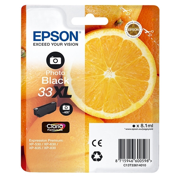 Epson 33XL (T3361) high capacity photo black ink cartridge (original Epson) C13T33614010 C13T33614012 026854 - 1
