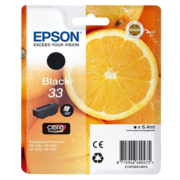 Epson 33 (T3331) black ink cartridge (original Epson) C13T33314010 C13T33314012 026848 - 1