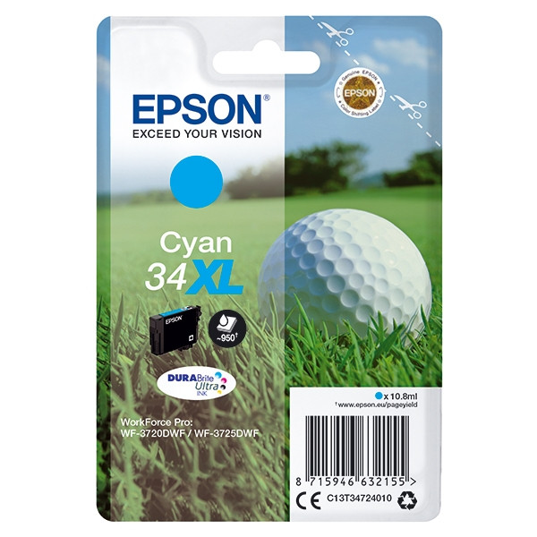 Epson 34XL (T3472) high capacity cyan ink cartridge (original Epson) 027020 - 1