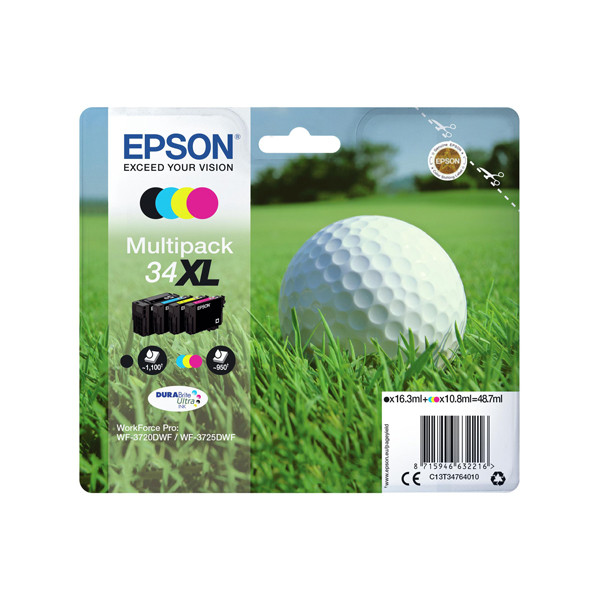 Epson 34XL (T3476) BK/C/M/Y ink cartridge 4-pack (original Epson) C13T34764010 C13T34764020 652022 - 1