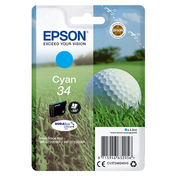 Epson 34 (T3462) cyan ink cartridge (original Epson) C13T34624010 027012 - 1